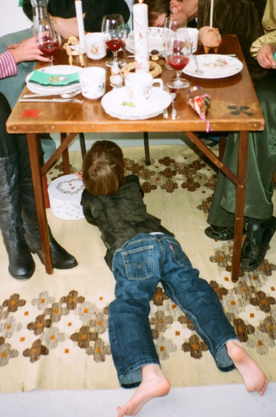 Lyngby Porcelæn Julestel|Julestel>GC Cottage Tallerken Ø19. 5 cm hvid m. deko