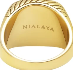 Clearance Gentlemen's Gold Signet Ring with Black Onyx Smykker