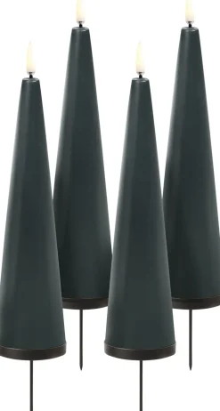 Giftbox w. spike, remote, LED cone candle, Pine green, Smoot-Uyuni Sale