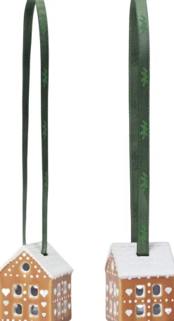 Kähler Juletræspynt>Gingerbread Juleophæng H5 brun 2 stk.