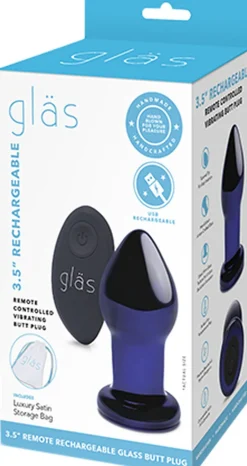 GLAS - RECHARGEABLE REMOTE CONTROLLED VIBRATING BUTT PLUG-Gläs Outlet