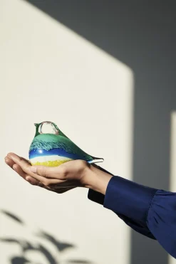 OCTAEVO Figurer & Skulpturer>GLASS BIRD ATLAS BLUE/YELLOW