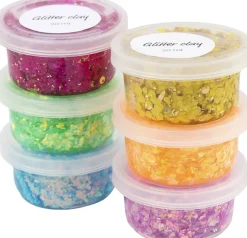 Glitter Clay, 6x20ml.-Creativ Company