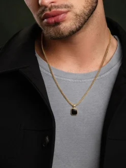 Nialaya Smykker>Necklace with Square Onyx Pendant