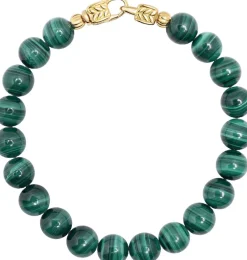 Outlet Malachite Healing Bracelet with Gold Lock Smykker