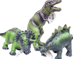 - Dinosaurer - sæt med 3-Green Rubber Toys