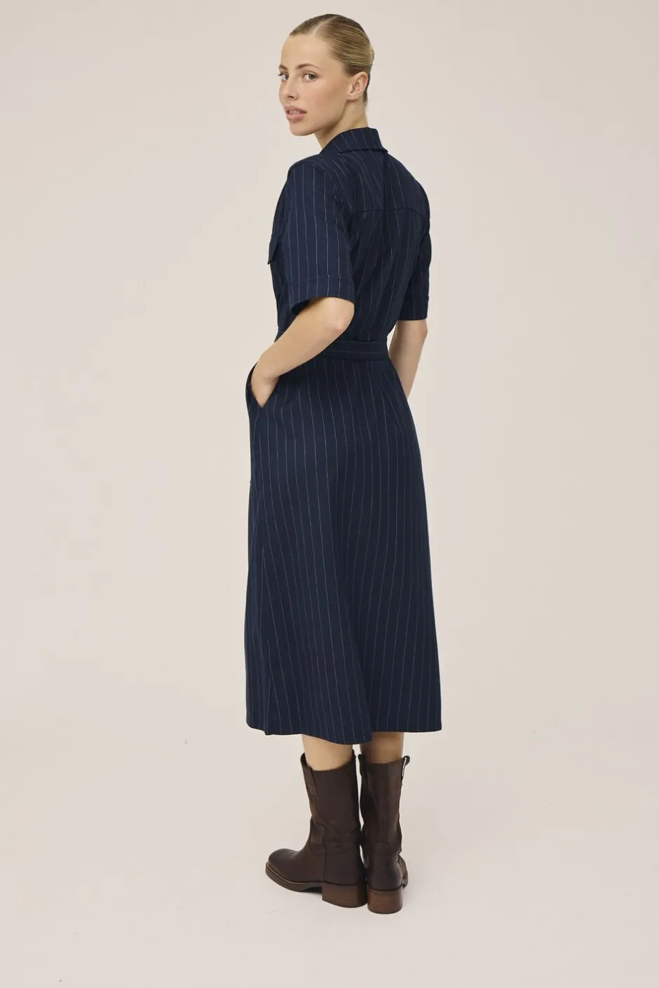 Dame Magasin du Nord Collection Kjoler>Gro 3 Kortærmede maxikjole skjorte - GRS