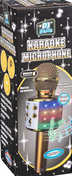 GULD KARAOKEMIKROFONmLYS Børn Interaktivt Legetøj|Rolleleg & Musik