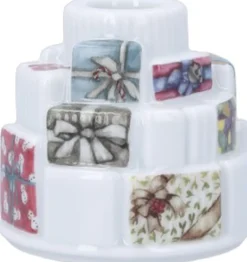 Hot Hammershøi Christmas Gaver lysestage Ø7. 5 cm hvid m. deko Julepynt|Julepynt