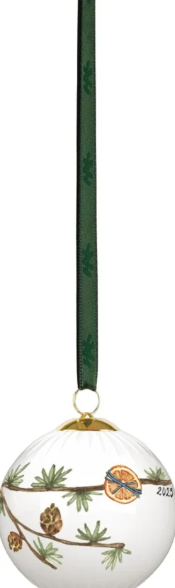 Kähler Juletræspynt>Hammershøi Christmas Kugle 2025 Ø6 cm hvid m. deko