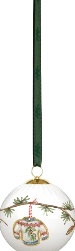 Kähler Juletræspynt>Hammershøi Christmas Kugle 2025 Ø6 cm hvid m. deko