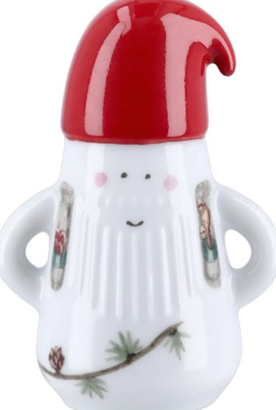 New Hammershøi Christmas Nissefar Ø6 cm hvid m. deko Julepynt|Julepynt