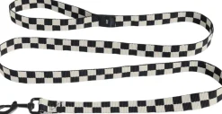 Outlet Dogs Leash-Flat Check M/L-Black Til Boligens Kæledyr