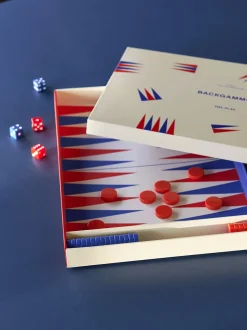 Clearance PLAY-Backgammon-Off-white Børn Spil & Puslespil