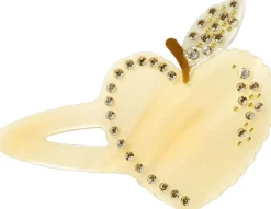 Dame Maanesten Håraccessories>Heart Apple Hairclip, Pear Sorbet
