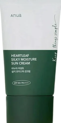 Heartleaf Silky Moisture Sun Cream SPF50+ PA++++-Anua Clearance