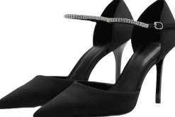 Dame MANGO Snøresko>High heel shoe with rhinestone stra