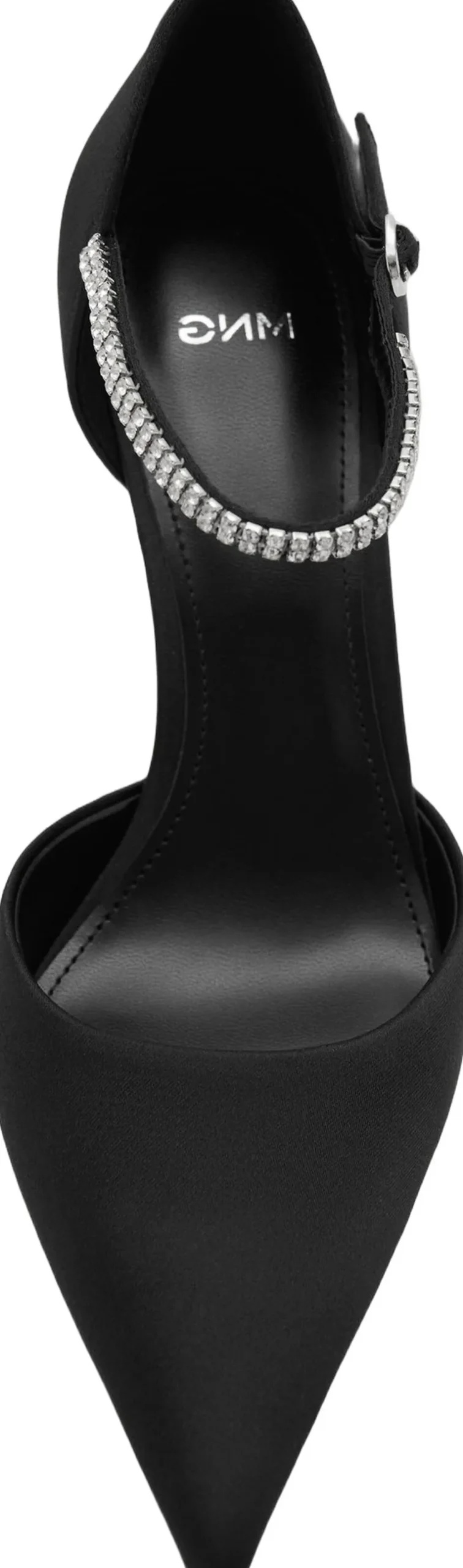 Dame MANGO Snøresko>High heel shoe with rhinestone stra