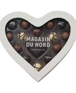 Hjerteæske, 15 stk. Dessertchokolade, 175g. Chokoladekurve|Chokolade