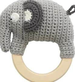 Hæklet rangle, elefanten Fanto, classic grey-Sebra Discount