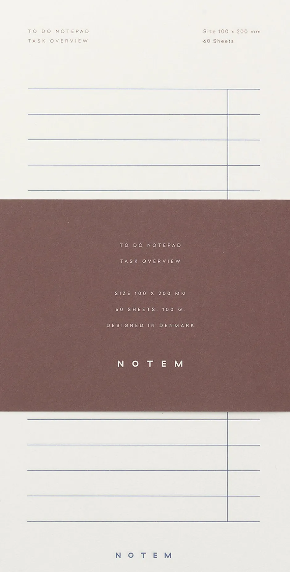 Huskeliste blok, hvid og navy-Notem New