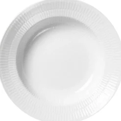 Hvid Riflet 21 cm. dyb tallerken-Royal Copenhagen