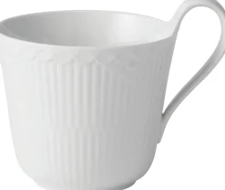 Royal Copenhagen Kopper & Krus>Hvid Riflet Halvblonde 33 cl. højhankskop