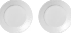 Royal Copenhagen Tallerkener>Hvid Riflet 2-pak tallerkner 27 cm