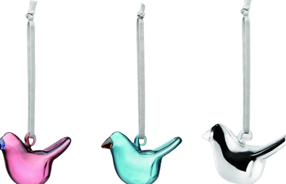 Online mini glasfugl mix 2025 3 dele Juletræspynt