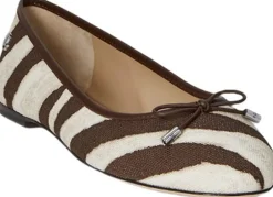 Jayna Zebra-Print Canvas Flat-Lauren Ralph Lauren Discount