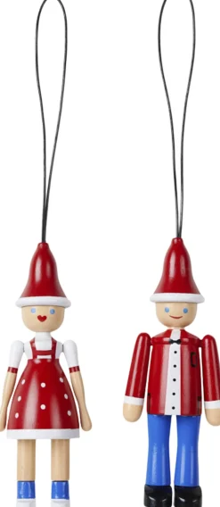 Julepynt Jule Ole & Jule Lise rød/blå/hvid Julepynt|Julepynt
