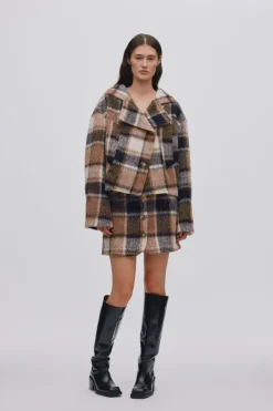 Jumbo check short skirt - Olympia-Rabens Saloner New