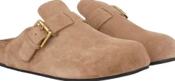 KAMAKURA - SILK COW SUEDE MULES WITH BUCKLE-Lovelies Sale