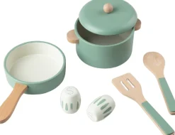 Køkkengryde og -pandesæt, træ Børn Legemad & Køkkener
