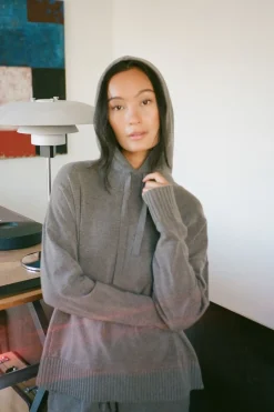 Dame Rabens Saloner Sweatshirts & Sweatpants>Knit lounge over size hoodie - Hele