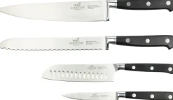 Knivsæt Licorne 4 dele Stål/Sort-Lion Sabatier Best