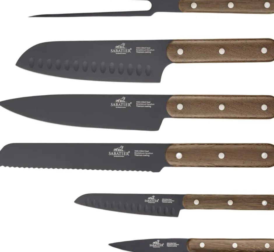 Lion Sabatier Køkkenknive & Sakse>Knivsæt Phenix Walnut 6 dele Sort/valnøddetræ