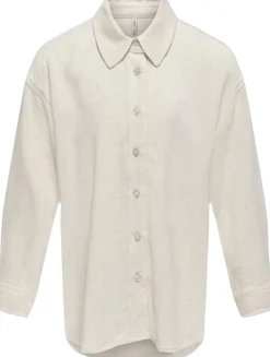 Discount KOGSIESTA L/S LINEN BLEND OVS SHIRT Børn Overdele