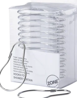 Zone Knager & Knagerækker>Kroge t. Badeforhæng Sølv - 12 stk.