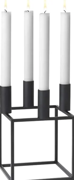 Hot Kubus 4, Candle Holder, Black Adventsstager