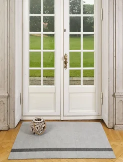 Tica Copenhagen Gulvtæpper>Løber, 130x90 cm, stripe vertical lysegrå/steelgrey