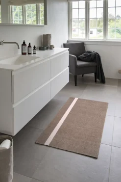 Løber, 67x120 cm, stripe vertical sand/dusty rosa-Tica Copenhagen Discount