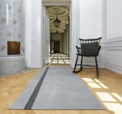 Løber, 90x200 cm, stripe vertical lysegrå/steelgrey-Tica Copenhagen Sale