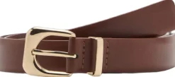 Outlet Leather effect belt with buckle Dame Bælter