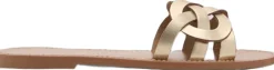 Dame MANGO Sandaler>Leather sandals with intertwined st