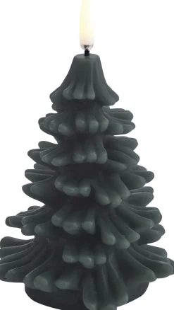 LED candle christmas tree, Pine green, Smooth, 9x12 cm 2/12-Uyuni New