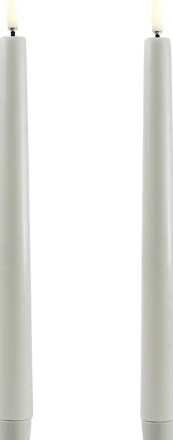 Uyuni Elektriske Julelys>LED taper candle, Dusty green