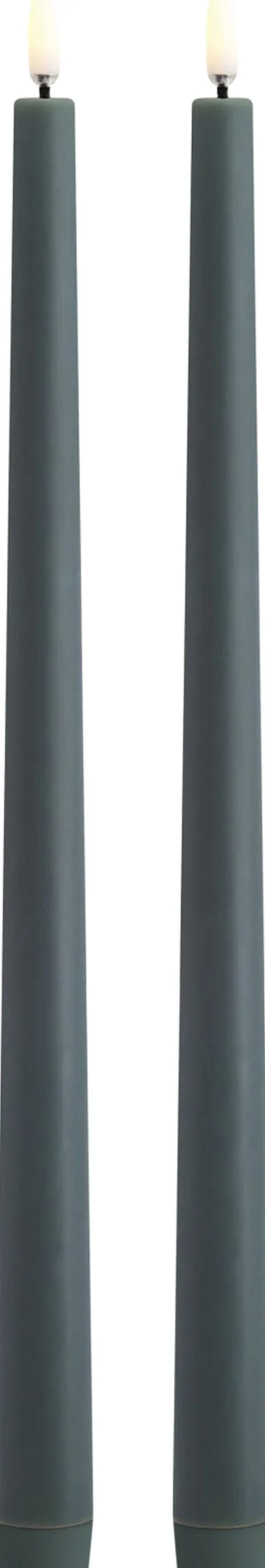 LED taper candle, Pine green, Smooth, 2,3x32 cm / 2-pack-Uyuni Hot