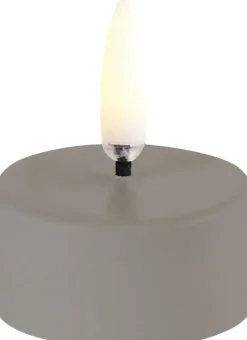 Hot LED tealight 400~ battery incl. , Plain black wax, Smooth, 4x2,1 cm Lys & Lysestager