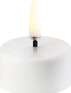 LED tealight 400~ battery incl. , White plain, 3,9x2,1 cm-Uyuni Outlet